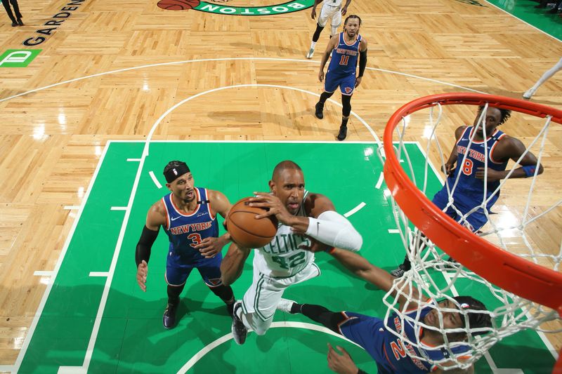 BOSTON, MA - MAY 5: Al Horford #42 of the Boston Celtics drives to the basket during the gameany/  during Game 1 of the 2025 NBA Eastern Conference Semifinals of the 2025 NBA Playoffs on May 5, 2025 at TD Garden in Boston, Massachusetts. NOTE TO USER: User expressly acknowledges and agrees that, by downloading and/or using this Photograph, user is consenting to the terms and conditions of the Getty Images License Agreement. Mandatory Copyright Notice: Copyright 2025 NBAE (Photo by Nathaniel S. ButlerNBAE via Getty Images)