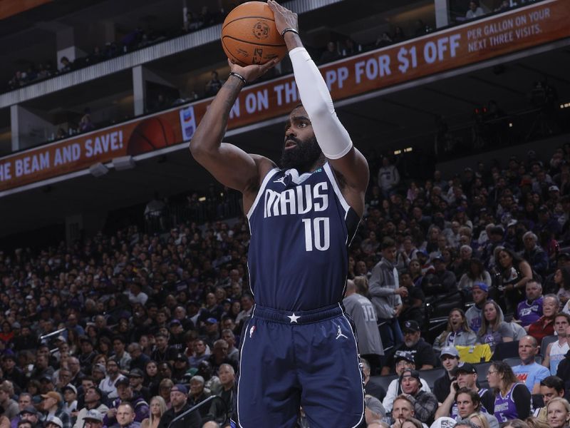 SACRAMENTO, CA - MARCH 29:  Tim Hardaway Jr. #10 of the Dallas Mavericks shoots a 3-point basket during the game  on March 29, 2024 at Golden 1 Center in Sacramento, California. NOTE TO USER: User expressly acknowledges and agrees that, by downloading and or using this Photograph, user is consenting to the terms and conditions of the Getty Images License Agreement. Mandatory Copyright Notice: Copyright 2024 NBAE (Photo by Rocky Widner/NBAE via Getty Images)