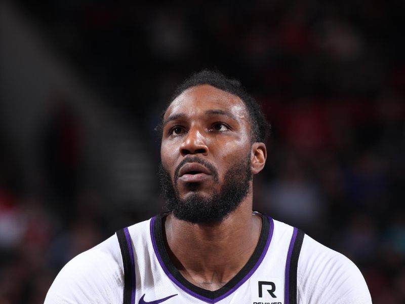 PORTLAND, OR - NOVEMBER 29: Jae Crowder #99 of the Sacramento Kings shoots a free throw during the game against the Portland Trail Blazers during the Emirates NBA Cup on November 29, 2024 at the Moda Center Arena in Portland, Oregon. NOTE TO USER: User expressly acknowledges and agrees that, by downloading and or using this photograph, user is consenting to the terms and conditions of the Getty Images License Agreement. Mandatory Copyright Notice: Copyright 2024 NBAE (Photo by Cameron Browne/NBAE via Getty Images)