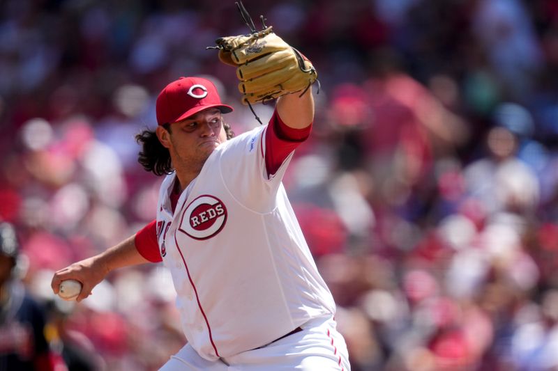 Jun 25, 2023; Cincinnati, Ohio, USA; Cincinnati Reds relief pitcher Ian Gibaut (79) delivers in the sixth inning of a baseball game against the Atlanta Braves at Great American Ball Park. The Atlanta Braves won, 7-6. Mandatory Credit: Kareem Elgazzar-USA TODAY Sports