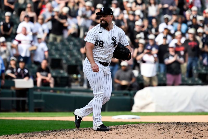 Jun 7, 2025; Chicago, Illinois, USA;  Chicago White Sox pitcher Dan Altavilla (58) delivers against the Kansas City Royals during the ninth inning at Rate Field. Mandatory Credit: Matt Marton-Imagn Images