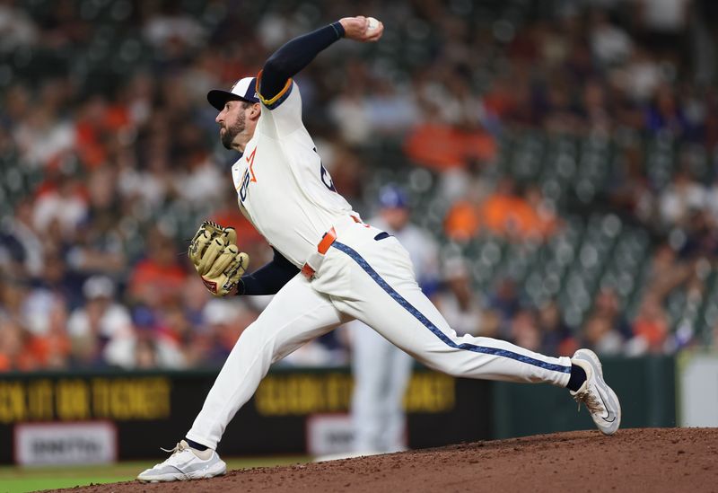 May 12, 2025; Houston, Texas, USA;  Houston Astros relief pitcher Bennett Sousa (62) pitches against the Kansas City Royals in the fifth inning at Daikin Park. Mandatory Credit: Thomas Shea-Imagn Images