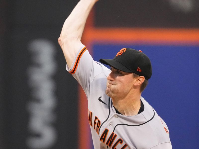 Jul 2, 2023; New York City, New York, USA; San Francisco Giants pitcher Ross Stripling (48) delivers a pitch against the New York Mets during the first inning at Citi Field. Mandatory Credit: Gregory Fisher-USA TODAY Sports