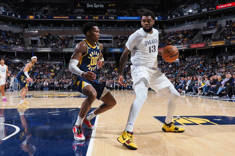 INDIANAPOLIS, IN - MARCH 19: Naji Marshall #13 of the Dallas Mavericks dribbles the ball during the game against the Indiana Pacers on March 19, 2025 at Gainbridge Fieldhouse in Indianapolis, Indiana. NOTE TO USER: User expressly acknowledges and agrees that, by downloading and or using this Photograph, user is consenting to the terms and conditions of the Getty Images License Agreement. Mandatory Copyright Notice: Copyright 2025 NBAE (Photo by Ron Hoskins/NBAE via Getty Images)