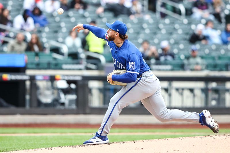 Apr 13, 2024; New York City, New York, USA;  Kansas City Royals starting pitcher Alec Marsh (48) pitches in the first inning against the New York Mets at Citi Field. Mandatory Credit: Wendell Cruz-USA TODAY Sports
