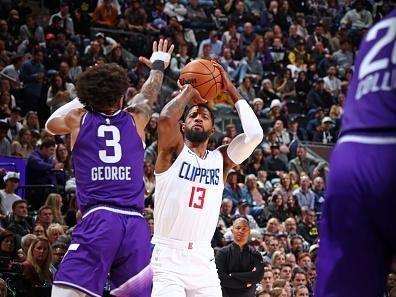 SALT LAKE CITY, UT - DECEMBER 8: Paul George #13 of the LA Clippers shoots the ball during the game against the Utah Jazz on December 8, 2023 at vivint.SmartHome Arena in Salt Lake City, Utah. NOTE TO USER: User expressly acknowledges and agrees that, by downloading and or using this Photograph, User is consenting to the terms and conditions of the Getty Images License Agreement. Mandatory Copyright Notice: Copyright 2023 NBAE (Photo by Melissa Majchrzak/NBAE via Getty Images)