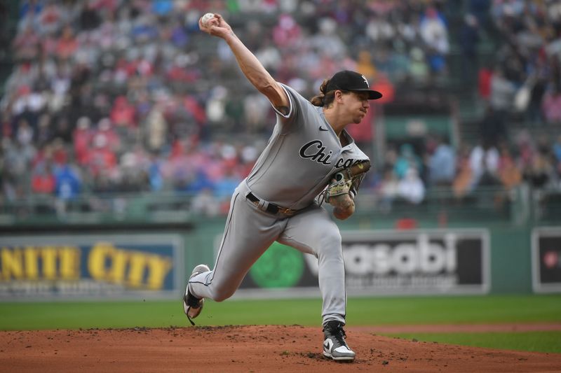 Sep 24, 2023; Boston, Massachusetts, USA; Chicago White Sox starting pitcher Mike Clevinger (52) pitches during the first inning against the Boston Red Sox at Fenway Park. Mandatory Credit: Bob DeChiara-USA TODAY Sports