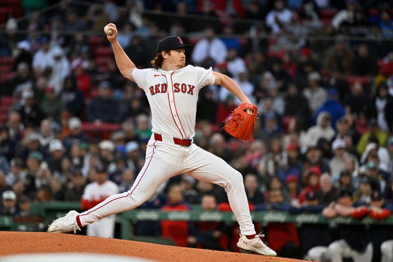 May 19, 2025; Boston, Massachusetts, USA; Boston Red Sox starting pitcher Hunter Dobbins (73) pitches against the New York Mets during the second inning at Fenway Park. Mandatory Credit: Eric Canha-Imagn Images
