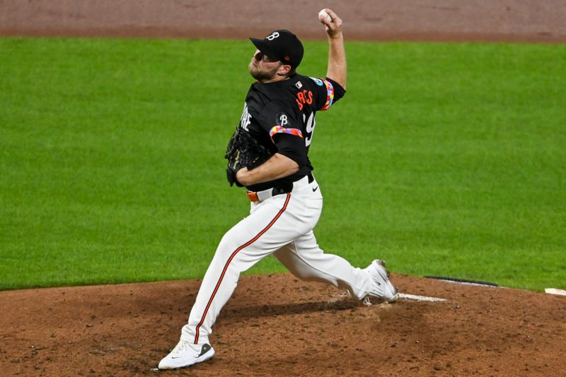 Sep 20, 2024; Baltimore, Maryland, USA;  Baltimore Orioles pitcher Corbin Burnes (39) throws a third inning pitch against the Detroit Tigers at Oriole Park at Camden Yards. Mandatory Credit: Tommy Gilligan-Imagn Images