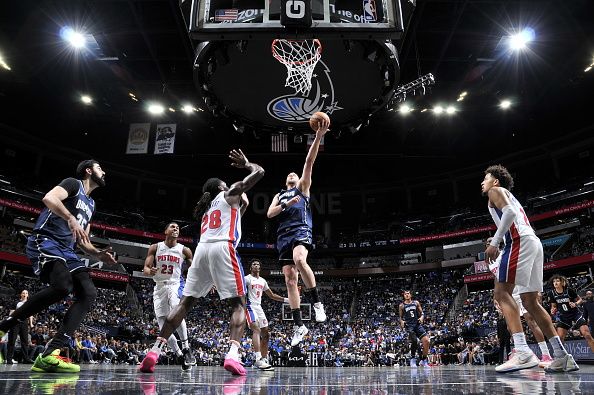 ORLANDO, FL - DECEMBER 8: Joe Ingles #7 of the Orlando Magic shoots the ball during the game against the Detroit Pistons on December 8, 2023 at Amway Center in Orlando, Florida. NOTE TO USER: User expressly acknowledges and agrees that, by downloading and or using this photograph, User is consenting to the terms and conditions of the Getty Images License Agreement. Mandatory Copyright Notice: Copyright 2023 NBAE (Photo by Fernando Medina/NBAE via Getty Images)