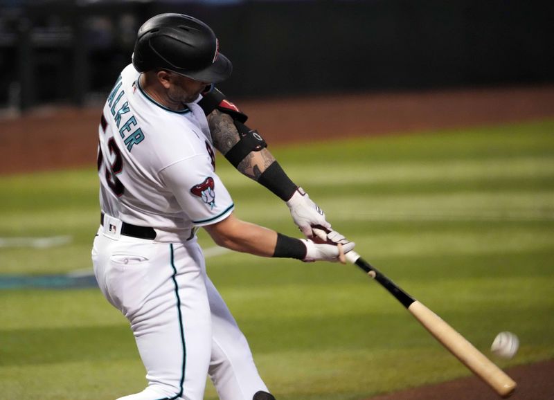 Jul 8, 2023; Phoenix, Arizona, USA; Arizona Diamondbacks first baseman Christian Walker (53) bats against the Pittsburgh Pirates during the fourth inning at Chase Field. Mandatory Credit: Joe Camporeale-USA TODAY Sports