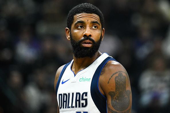 SALT LAKE CITY, UTAH - JANUARY 01: Kyrie Irving #11 of the Dallas Mavericks looks on during a game against the Utah Jazz at Delta Center on January 01, 2024 in Salt Lake City, Utah. NOTE TO USER: User expressly acknowledges and agrees that, by downloading and or using this photograph, User is consenting to the terms and conditions of the Getty Images License Agreement. (Photo by Alex Goodlett/Getty Images)