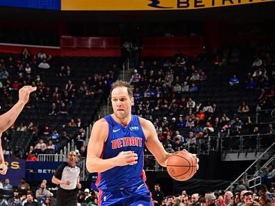 DETROIT, MI - DECEMBER 13: Bojan Bogdanovic #44 of the Detroit Pistons drives to the basket during the game against the Philadelphia 76ers on December 13, 2023 at Little Caesars Arena in Detroit, Michigan. NOTE TO USER: User expressly acknowledges and agrees that, by downloading and/or using this photograph, User is consenting to the terms and conditions of the Getty Images License Agreement. Mandatory Copyright Notice: Copyright 2023 NBAE (Photo by Chris Schwegler/NBAE via Getty Images)