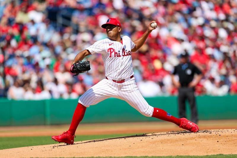 Mar 14, 2024; Clearwater, Florida, USA;  Philadelphia Phillies starting pitcher Ranger Suarez (55) throws a pitch against the Boston Red Sox in the first inning at BayCare Ballpark. Mandatory Credit: Nathan Ray Seebeck-USA TODAY Sports