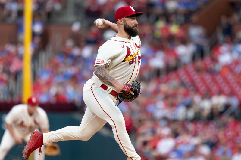 Sep 30, 2023; St. Louis, Missouri, USA; St. Louis Cardinals starting pitcher Drew Rom (38) pitches against the Cincinnati Reds at Busch Stadium. Mandatory Credit: Zach Dalin-USA TODAY Sports