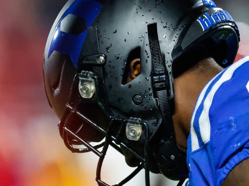 Oct 14, 2023; Durham, North Carolina, USA; Duke Blue Devils wide receiver Sahmir Hagans (2) looks on during the second half of the game against North Carolina State Wolfpack at Wallace Wade Stadium. Mandatory Credit: Jaylynn Nash-USA TODAY Sports