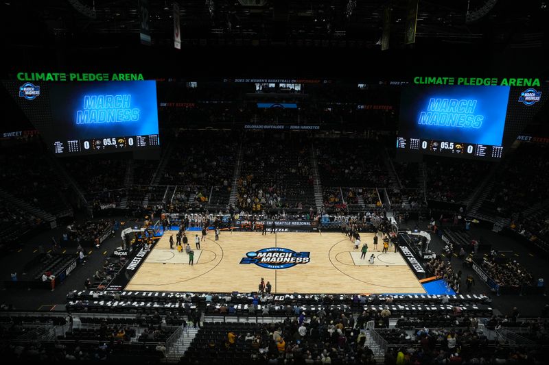 Mar 24, 2023; Seattle, WA, USA; A general overall view of Climate Pledge Arena. Mandatory Credit: Kirby Lee-USA TODAY Sports
