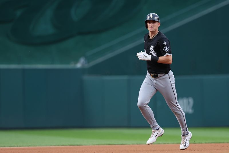 Sep 27, 2025; Washington, District of Columbia, USA; Chicago White Sox shortstop Colson Montgomery (12) rounds the bases after hitting a two run home run against the Washington Nationals during the fourth inning at Nationals Park. Mandatory Credit: Geoff Burke-Imagn Images