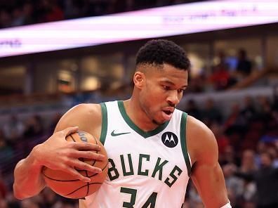 CHICAGO, ILLINOIS - NOVEMBER 30: Giannis Antetokounmpo #34 of the Milwaukee Bucks walks the court in the game against the Chicago Bulls at the United Center on November 30, 2023 in Chicago, Illinois. NOTE TO USER: User expressly acknowledges and agrees that, by downloading and or using this photograph, User is consenting to the terms and conditions of the Getty Images License Agreement. (Photo by Justin Casterline/Getty Images)