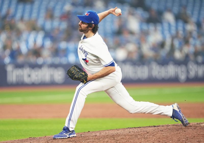 Jun 29, 2023; Toronto, Ontario, CAN; Toronto Blue Jays relief pitcher Jordan Romano (68) throws a pitch against the San Francisco Giants during the ninth inning at Rogers Centre. Mandatory Credit: Nick Turchiaro-USA TODAY Sports