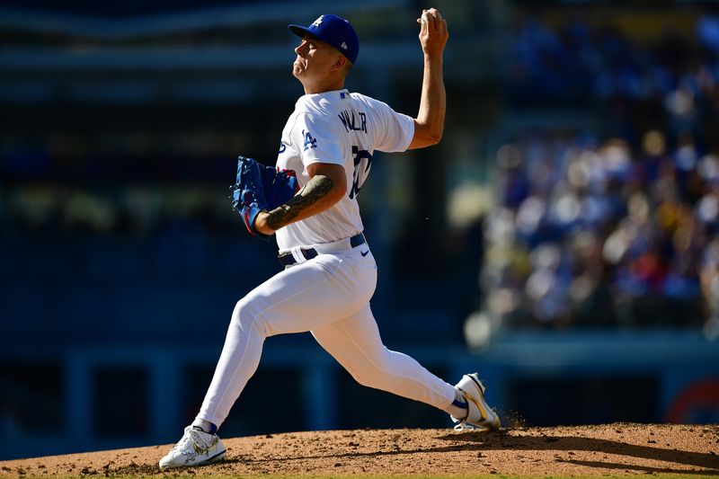 Jun 24, 2023; Los Angeles, California, USA; Los Angeles Dodgers starting pitcher Bobby Miller (70) throws against the Houston Astros during the fourth inning at Dodger Stadium. Mandatory Credit: Gary A. Vasquez-USA TODAY Sports