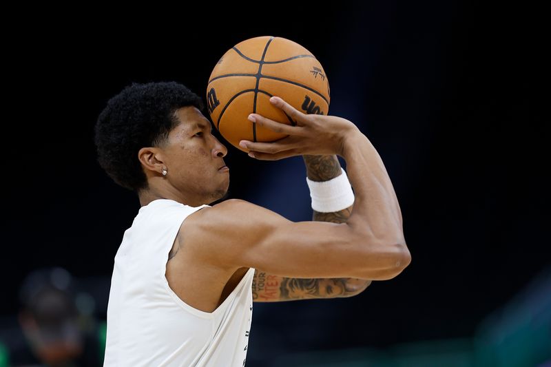 MILWAUKEE, WISCONSIN - NOVEMBER 13: MarJon Beauchamp #3 of the Milwaukee Bucks works out before the game against the Detroit Pistons at Fiserv Forum on November 13, 2024 in Milwaukee, Wisconsin. NOTE TO USER: User expressly acknowledges and agrees that, by downloading and or using this photograph, User is consenting to the terms and conditions of the Getty Images License Agreement. (Photo by John Fisher/Getty Images)