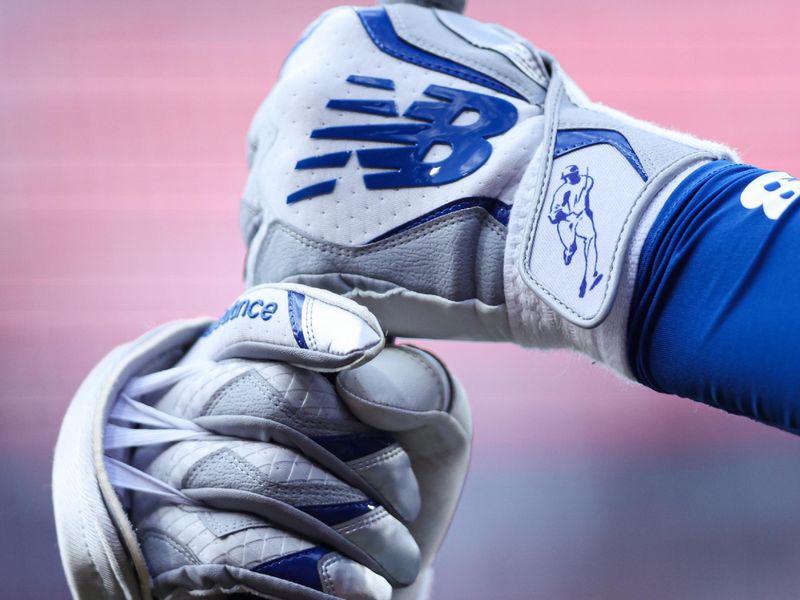 Jul 11, 2024; Philadelphia, Pennsylvania, USA; The hands of Los Angeles Dodgers two-way player Shohei Ohtani (17) as he prepares to bat during the second inning against the Philadelphia Phillies at Citizens Bank Park. Mandatory Credit: Bill Streicher-USA TODAY Sports