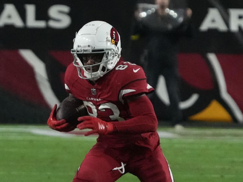 Arizona Cardinals wide receiver Greg Dortch (83) during the second half of an NFL football game against the Tampa Bay Buccaneers, Sunday, Dec. 25, 2022, in Glendale, Ariz. (AP Photo/Rick Scuteri)