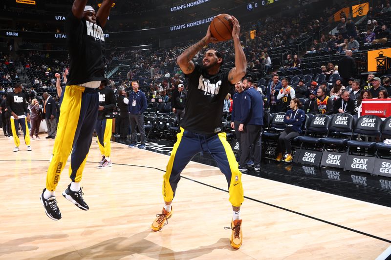 SALT LAKE CITY, UT - JANUARY 15: Obi Toppin #1 of the Indiana Pacers warms up before the game against the Utah Jazz on January 15, 2024 at Delta Center in Salt Lake City, Utah. NOTE TO USER: User expressly acknowledges and agrees that, by downloading and or using this Photograph, User is consenting to the terms and conditions of the Getty Images License Agreement. Mandatory Copyright Notice: Copyright 2024 NBAE (Photo by Melissa Majchrzak/NBAE via Getty Images)