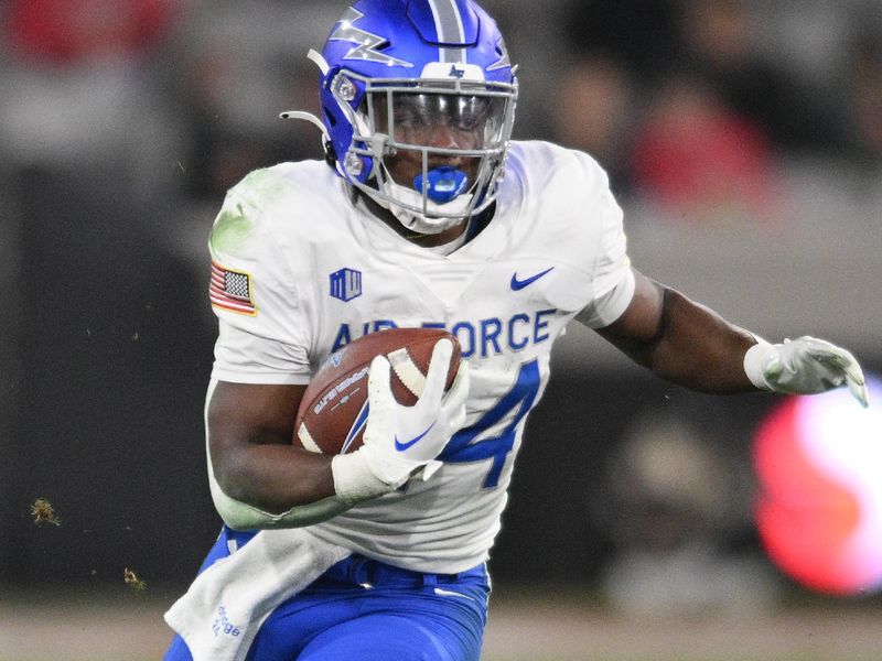 Nov 26, 2022; San Diego, California, USA; Air Force Falcons running back John Lee Eldridge III (24) runs the ball during the second half against the San Diego State Aztecs at Snapdragon Stadium. Mandatory Credit: Orlando Ramirez-USA TODAY Sports