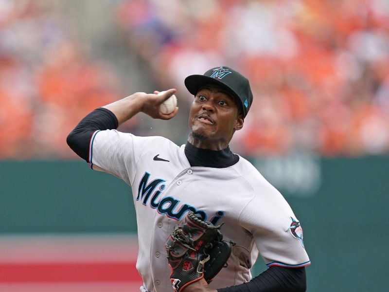 Jul 16, 2023; Baltimore, Maryland, USA; Miami Marlins pitcher George Soriano (62) delivers in the first inning against the Baltimore Orioles at Oriole Park at Camden Yards. Mandatory Credit: Mitch Stringer-USA TODAY Sports