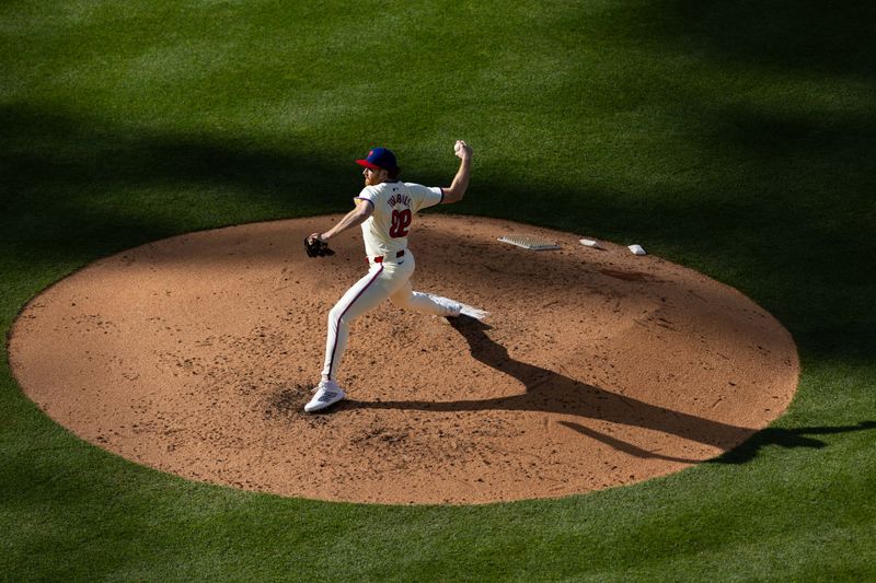 Apr 13, 2024; Philadelphia, Pennsylvania, USA; Philadelphia Phillies pitcher Spencer Turnbull (22) throws a pitch during the fourth inning against the Pittsburgh Pirates at Citizens Bank Park. Mandatory Credit: Bill Streicher-USA TODAY Sports