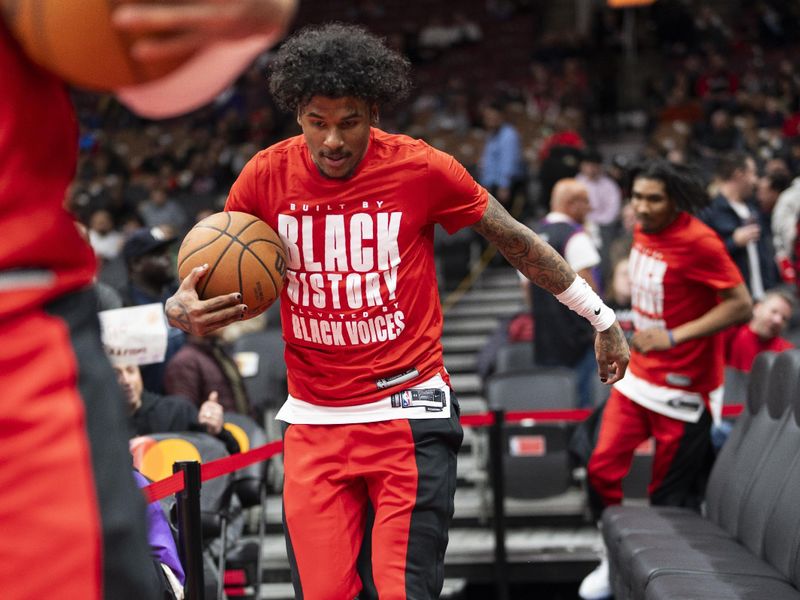 TORONTO, ON - FEBRUARY 9: Jalen Green #4 of the Houston Rockets takes the court ahead of playing the Toronto Raptors in their basketball game at the Scotiabank Arena on February 9, 2024 in Toronto, Ontario, Canada. NOTE TO USER: User expressly acknowledges and agrees that, by downloading and/or using this Photograph, user is consenting to the terms and conditions of the Getty Images License Agreement. (Photo by Mark Blinch/Getty Images)