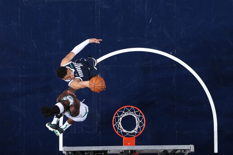DALLAS, TX - JUNE 14: Josh Green #8 of the Dallas Mavericks drives to the basket during the game against the Boston Celtics during Game 4 of the 2024 NBA Finals on June 14, 2024 at the American Airlines Center in Dallas, Texas. NOTE TO USER: User expressly acknowledges and agrees that, by downloading and or using this photograph, User is consenting to the terms and conditions of the Getty Images License Agreement. Mandatory Copyright Notice: Copyright 2024 NBAE (Photo by Nathaniel S. Butler/NBAE via Getty Images)
