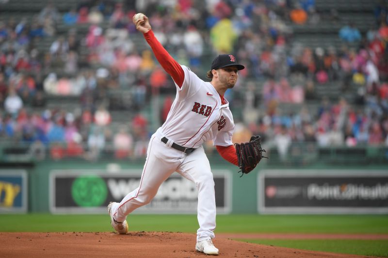 Sep 24, 2023; Boston, Massachusetts, USA; Boston Red Sox starting pitcher Kutter Crawford (50) pitches during the first inning against the Chicago White Sox at Fenway Park. Mandatory Credit: Bob DeChiara-USA TODAY Sports