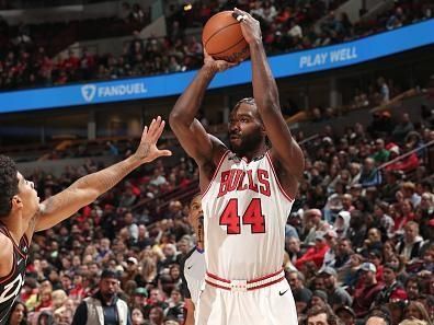 CHICAGO, IL - NOVEMBER 12: Patrick Williams #44 of the Chicago Bulls shoots the ball during the game against the Detroit Pistons on November 12, 2023 at United Center in Chicago, Illinois. NOTE TO USER: User expressly acknowledges and agrees that, by downloading and or using this photograph, User is consenting to the terms and conditions of the Getty Images License Agreement. Mandatory Copyright Notice: Copyright 2023 NBAE (Photo by Gary Dineen/NBAE via Getty Images)