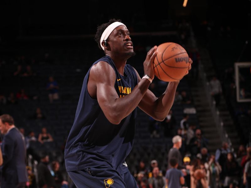 SAN FRANCISCO, CA - MARCH 22: Pascal Siakam #43 of the Indiana Pacers warms up before the game against the Golden State Warriors on March 22, 2024 at Chase Center in San Francisco, California. NOTE TO USER: User expressly acknowledges and agrees that, by downloading and or using this photograph, user is consenting to the terms and conditions of Getty Images License Agreement. Mandatory Copyright Notice: Copyright 2024 NBAE (Photo by Jed Jacobsohn/NBAE via Getty Images)