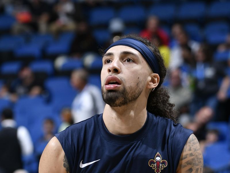 ORLANDO, FL - MARCH 21: Jose Alvarado #15 of the New Orleans Pelicans warms up before the game against the Orlando Magic on March 21, 2024 at Amway Center in Orlando, Florida. NOTE TO USER: User expressly acknowledges and agrees that, by downloading and or using this photograph, User is consenting to the terms and conditions of the Getty Images License Agreement. Mandatory Copyright Notice: Copyright 2024 NBAE (Photo by Fernando Medina/NBAE via Getty Images)