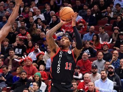 CHICAGO, ILLINOIS - NOVEMBER 30: Torrey Craig #13 of the Chicago Bulls takes a shot in the game against the Milwaukee Bucks at the United Center on November 30, 2023 in Chicago, Illinois. NOTE TO USER: User expressly acknowledges and agrees that, by downloading and or using this photograph, User is consenting to the terms and conditions of the Getty Images License Agreement. (Photo by Justin Casterline/Getty Images)