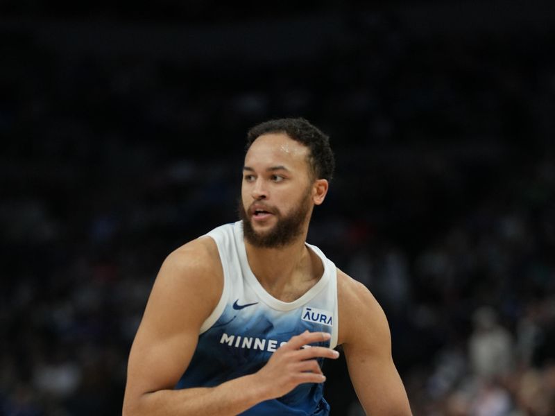 MINNEAPOLIS, MN -  MARCH 22: Kyle Anderson #1 of the Minnesota Timberwolves handles the ball during the game against the Cleveland Cavaliers on March 22, 2024 at Target Center in Minneapolis, Minnesota. NOTE TO USER: User expressly acknowledges and agrees that, by downloading and or using this Photograph, user is consenting to the terms and conditions of the Getty Images License Agreement. Mandatory Copyright Notice: Copyright 2024 NBAE (Photo by Jordan Johnson/NBAE via Getty Images)