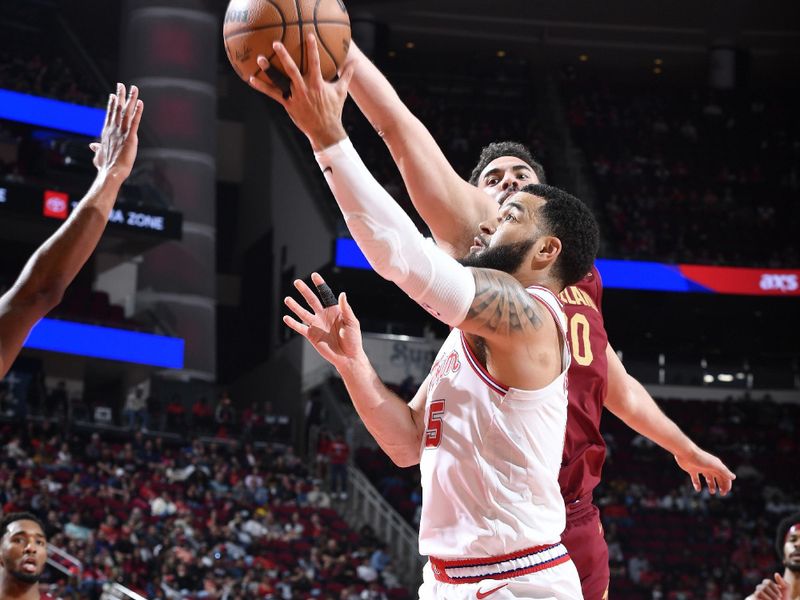 HOUSTON, TX - MARCH 16:  Fred VanVleet #5 of the Houston Rockets shoots the ball during the game against the Cleveland Cavaliers on March 16, 2023 at the Toyota Center in Houston, Texas. NOTE TO USER: User expressly acknowledges and agrees that, by downloading and or using this photograph, User is consenting to the terms and conditions of the Getty Images License Agreement. Mandatory Copyright Notice: Copyright 2024 NBAE (Photo by Logan Riely/NBAE via Getty Images)