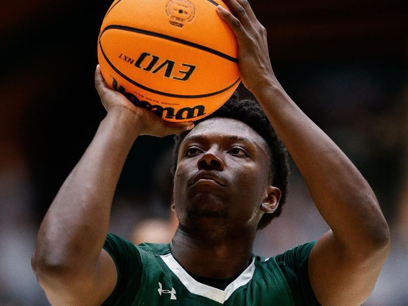 Mar 3, 2023; Fort Collins, Colorado, USA; Colorado State Rams guard Isaiah Stevens (4) attempts a free throw in the second half against the New Mexico Lobos at Moby Arena. Mandatory Credit: Isaiah J. Downing-USA TODAY Sports