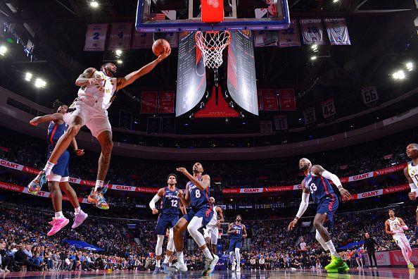 PHILADELPHIA, PA - NOVEMBER 14: Obi Toppin #1 of the Indiana Pacers drives to the basket during the game against the Philadelphia 76ers during the In-Season Tournament on November 14, 2023 at the Wells Fargo Center in Philadelphia, Pennsylvania NOTE TO USER: User expressly acknowledges and agrees that, by downloading and/or using this Photograph, user is consenting to the terms and conditions of the Getty Images License Agreement. Mandatory Copyright Notice: Copyright 2023 NBAE (Photo by Jesse D. Garrabrant/NBAE via Getty Images)