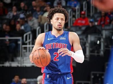 DETROIT, MI - DECEMBER 6: Cade Cunningham #2 of the Detroit Pistons dribbles the ball during the game against the Memphis Grizzlies on December 6, 2023 at Little Caesars Arena in Detroit, Michigan. NOTE TO USER: User expressly acknowledges and agrees that, by downloading and/or using this photograph, User is consenting to the terms and conditions of the Getty Images License Agreement. Mandatory Copyright Notice: Copyright 2023 NBAE (Photo by Brian Sevald/NBAE via Getty Images)