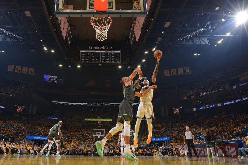 SAN FRANCISCO, CA - MAY 10: Gary Payton II #0 of the Golden State Warriors drives to the basket during the game against the Minnesota Timberwolves during Round 2 Game 3 of the 2025 NBA Playoffs on May 10, 2025 at Chase Center in San Francisco, California. NOTE TO USER: User expressly acknowledges and agrees that, by downloading and or using this photograph, user is consenting to the terms and conditions of Getty Images License Agreement. Mandatory Copyright Notice: Copyright 2025 NBAE(Photo by Noah Graham/NBAE via Getty Images)