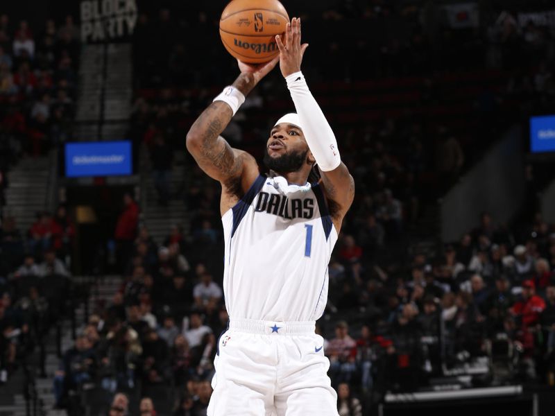 PORTLAND, OR - DECEMBER 1: Jaden Hardy #1 of the Dallas Mavericks shoots the ball during the game against the Portland Trail Blazers on December 1, 2024 at the Moda Center Arena in Portland, Oregon. NOTE TO USER: User expressly acknowledges and agrees that, by downloading and or using this photograph, user is consenting to the terms and conditions of the Getty Images License Agreement. Mandatory Copyright Notice: Copyright 2024 NBAE (Photo by Cameron Browne/NBAE via Getty Images)