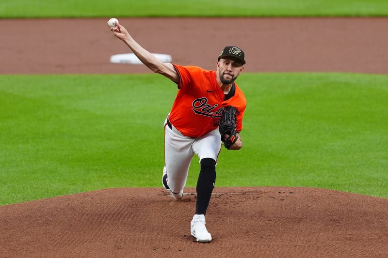 May 18, 2024; Baltimore, Maryland, USA; Baltimore Orioles pitcher Grayson Rodriguez (30) delivers a pitch against the Seattle Mariners during the first inning at Oriole Park at Camden Yards. Mandatory Credit: Gregory Fisher-USA TODAY Sports