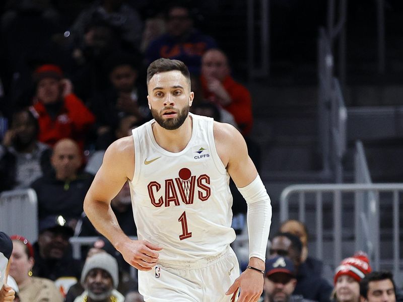 ATLANTA, GEORGIA - JANUARY 20: Max Strus #1 of the Cleveland Cavaliers drives down court against the Atlanta Hawks during the first half at State Farm Arena on January 20, 2024 in Atlanta, Georgia. NOTE TO USER: User expressly acknowledges and agrees that, by downloading and or using this photograph, User is consenting to the terms and conditions of the Getty Images License Agreement. (Photo by Alex Slitz/Getty Images)