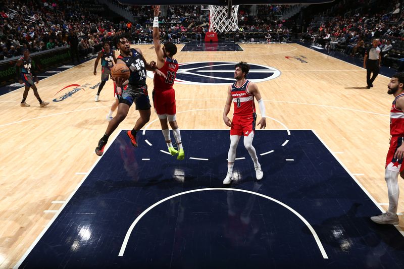 WASHINGTON, DC -? MARCH 27: Cam Thomas #24 of the Brooklyn Nets drives to the basket during the game against the Washington Wizards on March 27, 2024 NBAE at Capital One Arena in Washington, DC. NOTE TO USER: User expressly acknowledges and agrees that, by downloading and or using this Photograph, user is consenting to the terms and conditions of the Getty Images License Agreement. Mandatory Copyright Notice: Copyright 2024 NBAE (Photo by Kenny Giarla/NBAE via Getty Images)