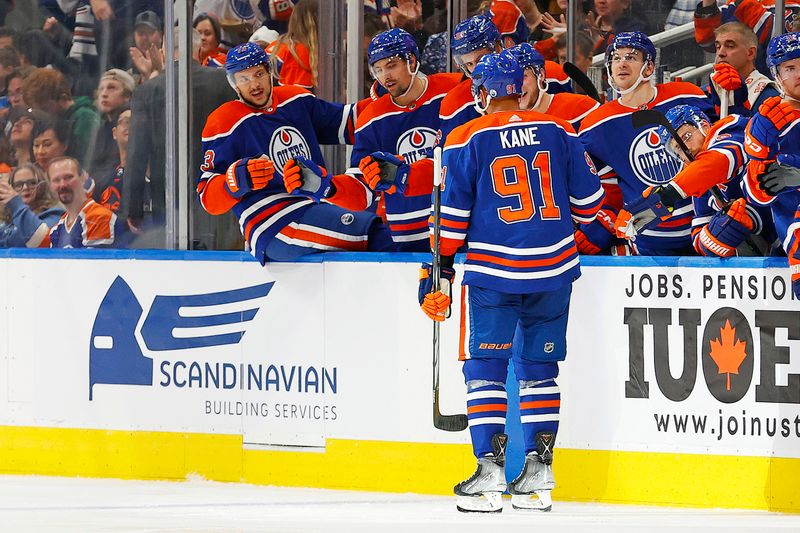 Edmonton Oilers and Anaheim Ducks Faceoff at Rogers Place